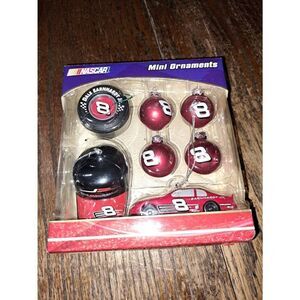 Vintage Trevco Dale Earnhardt Jr Nascar 7pc Christmas Holiday Ornament Set